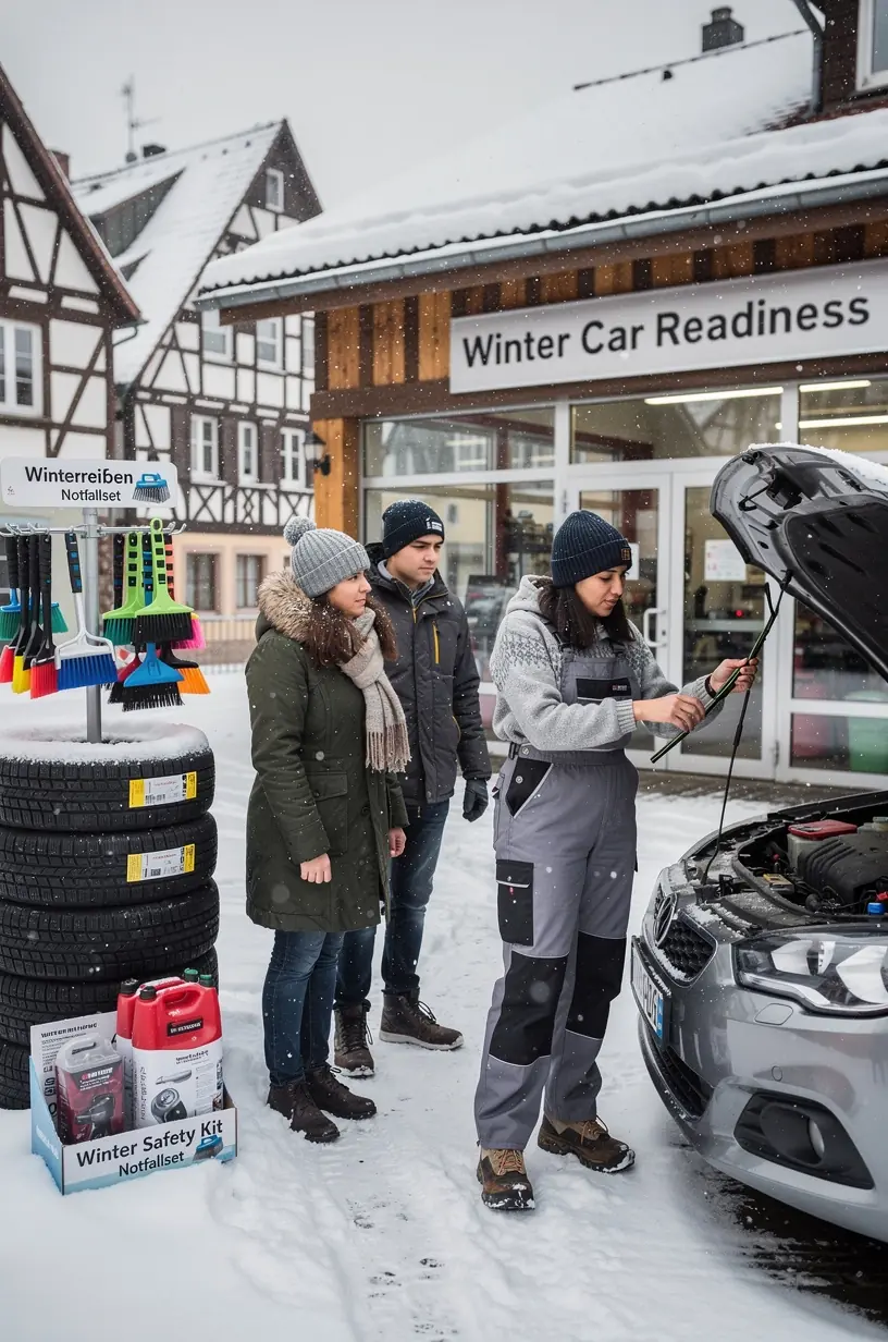 Kunde erhält transparente Beratung zur umfassenden Winterwartung seines Fahrzeugs.